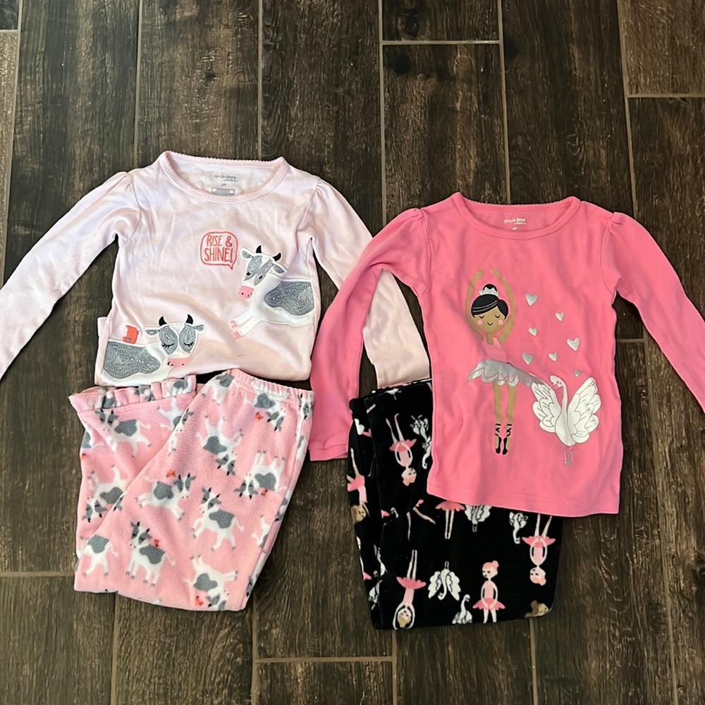 Double Set Toddler Girls Pajamas